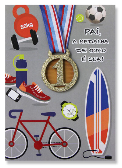 Cartão Artesanal Pai Esportista Fina Ideia 11x15,5cm com envelope