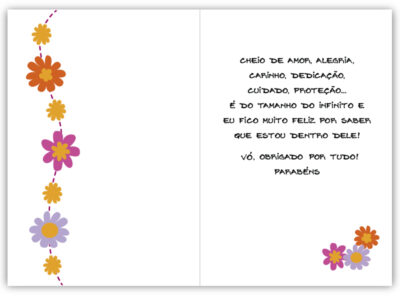 Alternative view of Cartão Artesanal Avó Coração Flores Fina Ideia 11x15,5cm com envelope