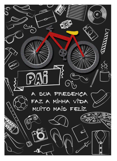 Cartão Artesanal Pai Desenhos Fina Ideia 11x15,5cm com envelope