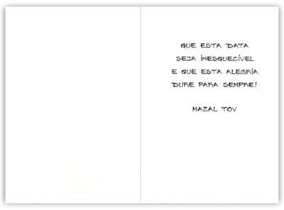 Alternative view of Cartão Artesanal Judaico Casamento Noivos Fina Ideia 11x15,5cm com envelope