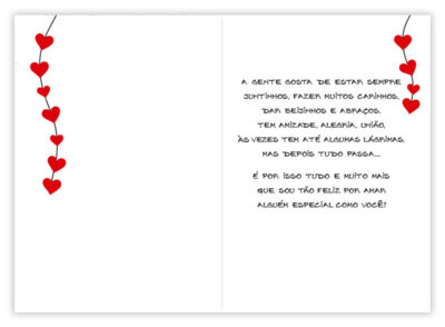 Alternative view of Cartão Artesanal Romântico Varal Corações Fina Ideia 11x15,5cm com envelope