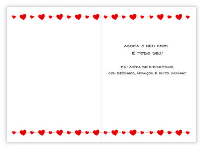 Alternative view of Cartão Artesanal Romântico Raposa Coração Fina Ideia 11x15,5cm com envelope