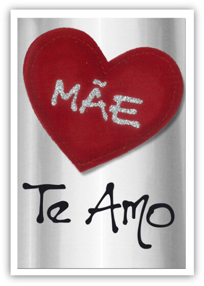 Cartão Artesanal Mãe Te Amo Fina Ideia 11x15,5cm com envelope