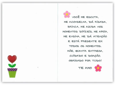 Alternative view of Cartão Artesanal Mãe Coração Fofinho Fina Ideia 11x15,5cm com envelope