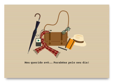 Cartão Essencial Avô Guarda-Chuva Fina Ideia 11x15,5cm com envelope