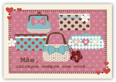 Cartão Mix Mãe Bolsinha Fina Ideia 11x15,5cm com envelope