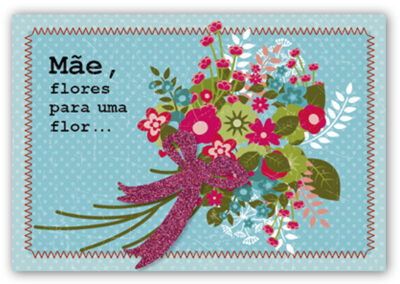 Cartão Mix Mãe Flores Fina Ideia 11x15,5cm com envelope