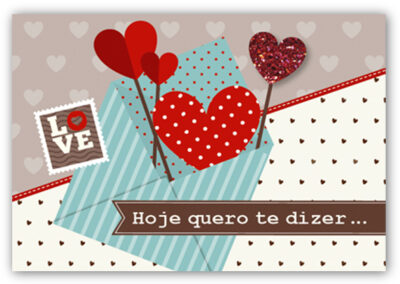 Cartão Mix Romântico Cartinha Fina Ideia 11x15,5cm com envelope