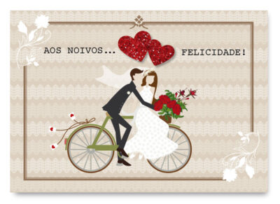 Cartão Mix Casamento Bicicleta Fina Ideia 11x15,5cm com envelope