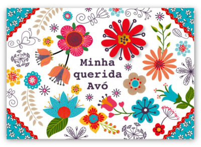 Cartão Mix Avó Floral Fina Ideia 11x15,5cm com envelope