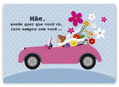 Cartão Mix Mãe Carro Fina Ideia 11x15,5cm com envelope