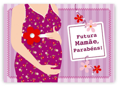 Cartão Mix Futura Mamãe Vestido Fina Ideia 11x15,5cm com envelope