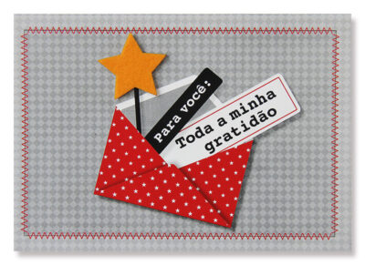 Cartão Mix Agradecimento Envelope Estrela Fina Ideia 11x15,5cm com envelope