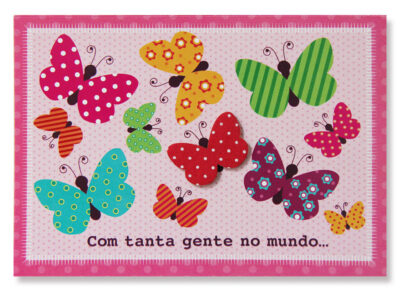 Cartão Mix Borboletas Coloridas Fina Ideia 11x15,5cm com envelope