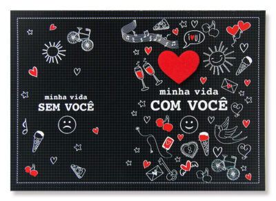 Cartão Mix Romântico Com Você Fina Ideia 11x15,5cm com envelope