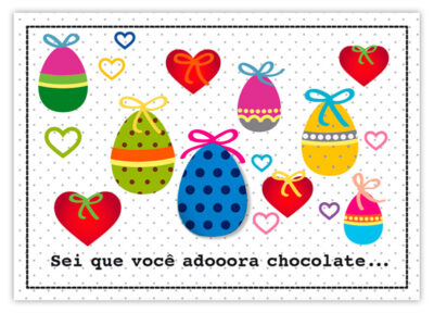 Cartão Mix Páscoa Adora Chocolate Fina Ideia 11x15,5cm com envelope