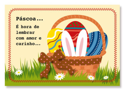 Cartão Mix Páscoa Cesta Fina Ideia 11x15,5cm com envelope