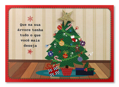 Cartão Mix Natal Árvore Grande Fina Ideia 11x15,5cm com envelope