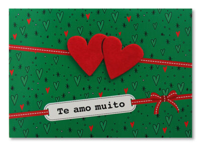 Cartão Mix Natal Dois Corações Fina Ideia 11x15,5cm com envelope