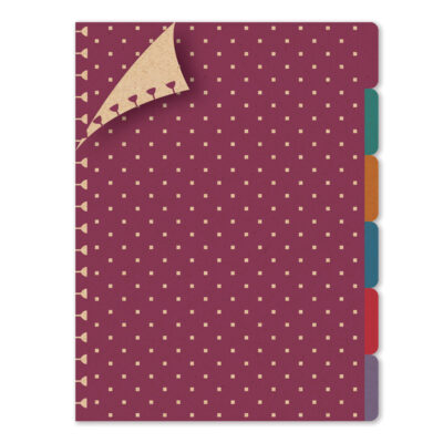 Refil Divisórias Cad. Fls. Remov. Kraft Coloridas Fina Ideia 17,6x23,2cm 6 unidades papel 210g/m²