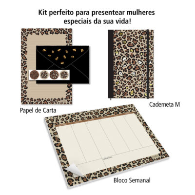 Alternative view of Kit 03 Oncinha Fina Ideia com Bloco Semanal, Papel de Carta e Caderneta M
