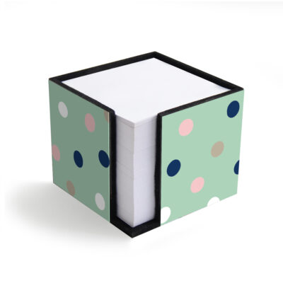 Porta-lembretes Fina Ideia Poá Verde Bolas Médias 7,8x7,8cm em MDF