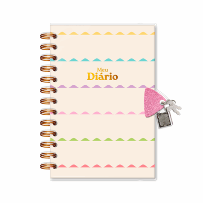 Diário com Chave Fina Ideia Flores para Você 11,8x17,5cm 84 folhas capa protetora