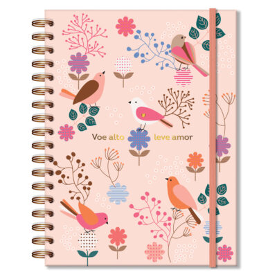 Caderno Folhas Removíveis Fina Ideia Leve Amor 16,5x23,2cm 80 folhas 90g/m² capa dura