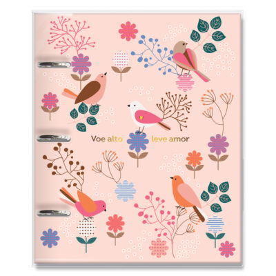 Caderno Argolado Fina Ideia Leve Amor 16,5x23,2cm 80 folhas capa protetora