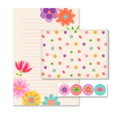 Alternative view of Papel de Carta Fina Ideia Flores para Você 15,5x23cm – 4 unid. com envelopes e adesivos