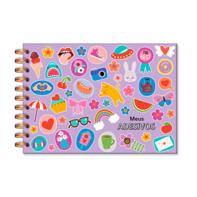 Caderno para Adesivos Fina Ideia Vida Feliz 14,5x20,5cm 30 folhas 240g/m² capa dura