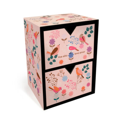 Gaveteiro Fina Ideia Leve Amor 19x14x12cm em MDF