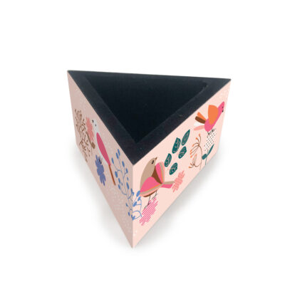 Porta-clips Triangular Fina Ideia Leve Amor 9,3x9,3x5cm em MDF