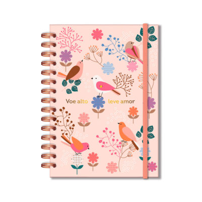 Planner Diário Fina Ideia Leve Amor 14,5x20,5cm 80 folhas capa dura