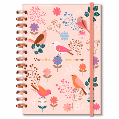 Planner Permanente M Fina Ideia Leve Amor 13,4x20,5cm 105 folhas capa protetora