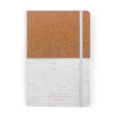 Caderneta M cortiça Seja + Fina Ideia 21x14cm 80 folhas pautadas capa dura