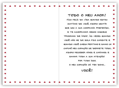 Alternative view of Cartão Artesanal Romântico Cachorro com Coração Fina Ideia 11x15,5cm com envelope