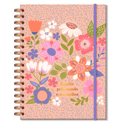 Caderno Colegial 10 Matérias Fina Ideia Sempre-viva 17,3x23,5cm 160 folhas 63g/m² capa dura