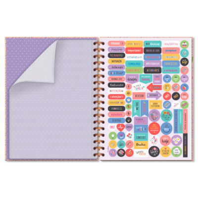 Alternative view of Caderno Colegial 10 Matérias Fina Ideia Sempre-viva 17,3x23,5cm 160 folhas 63g/m² capa dura