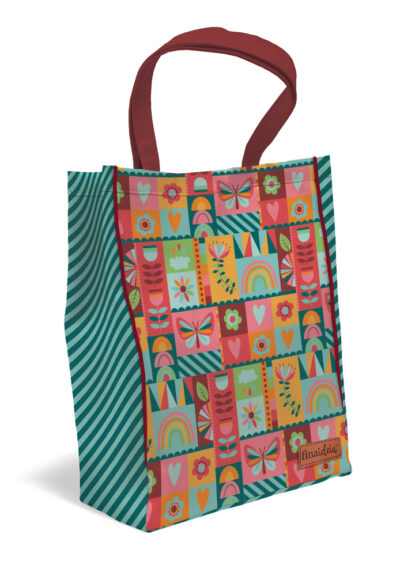 Alternative view of Bolsa Tote Fina Ideia Arco-Íris 36x26x11cm com bolso interno e zíper