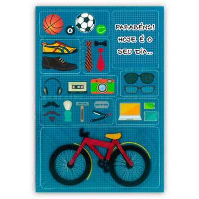 Cartão Artesanal Pai Coisas de Homem Fina Ideia 11x15,5cm com envelope