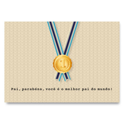 Cartão Essencial Pai Medalha Fina Ideia 11x15,5cm com envelope