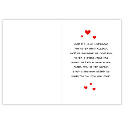 Alternative view of Cartão Artesanal Romântico Frases de Amor Fina Ideia 11x15,5cm com envelope