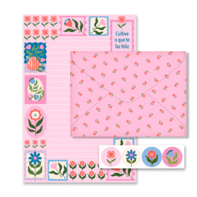 Alternative view of Papel de Carta Fina Ideia Selinhos 15,5x23cm – 4 unid. com envelopes e adesivos