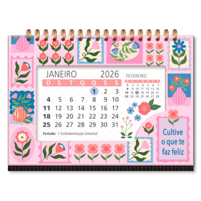 Calendário de Mesa 2026 Selinhos Fina Ideia 18,5x13cm