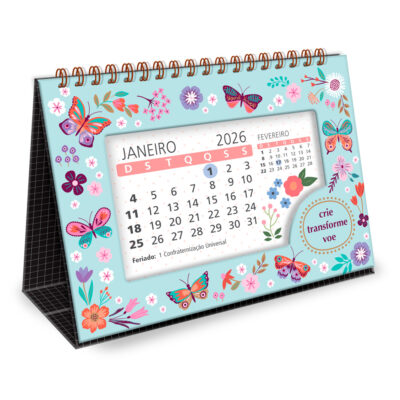 Alternative view of Calendário de Mesa 2026 Borboletas no Jardim Fina Ideia 18,5x13cm