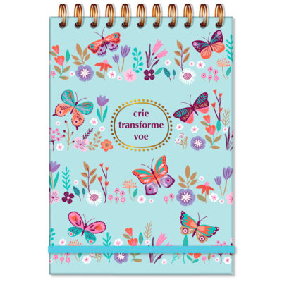 Caderno de Ideias Fina Ideia Borboletas no Jardim 14,5x20,5cm 80 folhas 120g/m² capa dura