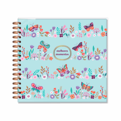 Álbum de Fotos G Fina Ideia Borboletas no Jardim 21,8x23,5cm 30 folhas 180g/m² capa dura