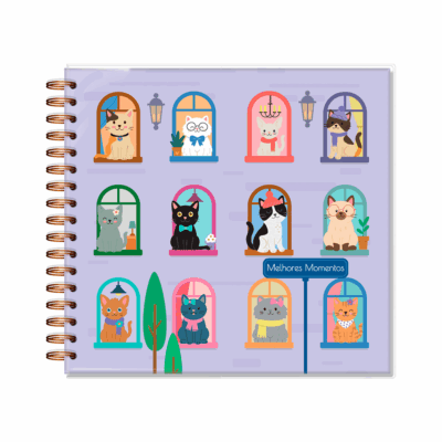 Álbum de Fotos G Fina Ideia Gato na Janela 21,8x23,5cm 30 folhas 180g/m² capa dura