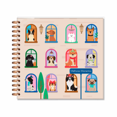 Álbum de Fotos G Fina Ideia Cachorro na Janela 21,8x23,5cm 30 folhas 180g/m² capa dura